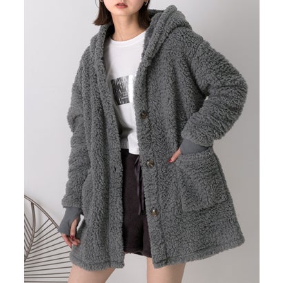 アドティエ(ad thie) 着る毛布 ミドル丈フード付き